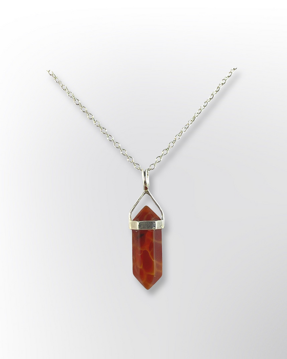 Fire Agate point pendant small
