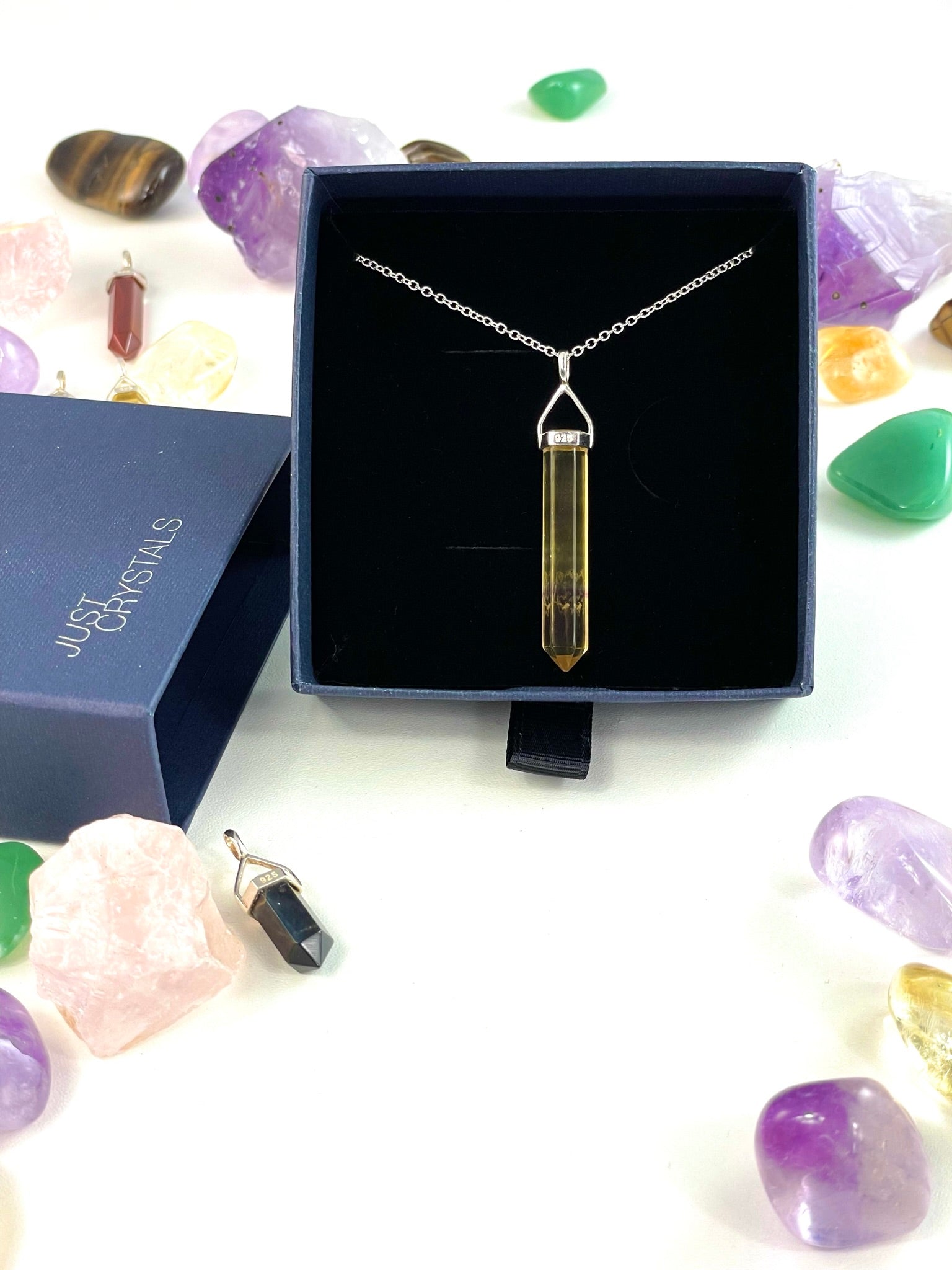 Natural Rainbow Fluorite Stone Hexagon Crystal Pendant Necklace for Healing  | eBay